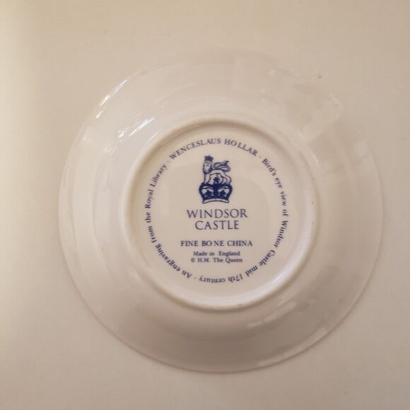 Vintage Windsor Castle Dish Blue White HR Queen Fine Bone China for Trinket Ring - Picture 9 of 9